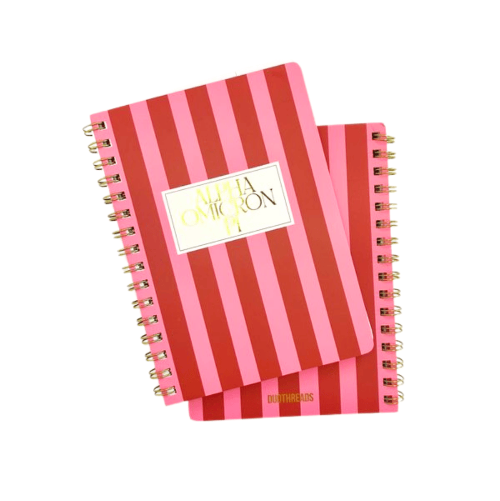 Duo Threads Alpha Omicron Pi Stripe Sorority Notebook