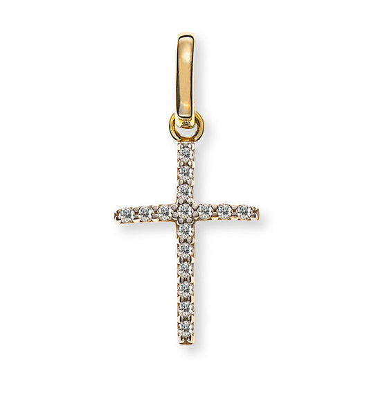 Anhänger Kreuz poliert Gelbgold 375/9K - AZI8019