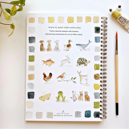 emily lex studio Animals Watercolor Workbook