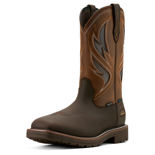 Ariat Men's Activator VentTek Waterproof Steel Toe Boot in Dark Brown