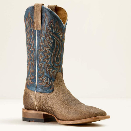 Ariat Men's Gold Point Bison Wide Square Toe Western Boot in Earth Brown
