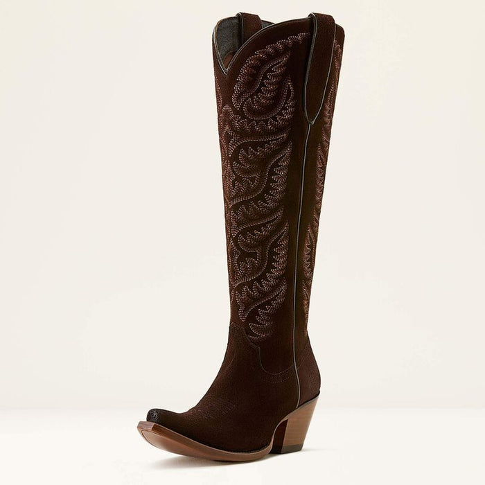 Ariat Women's 18" Laramie StretchFit X Toe Western Boot in French Roast