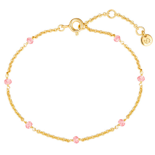 Armband gold mit Erdbeerquarz