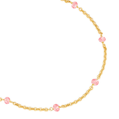 Armband gold mit Erdbeerquarz