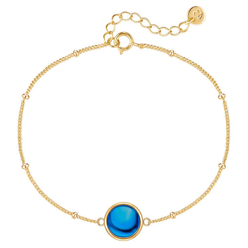 Armband mit blauem Zirkonia gold