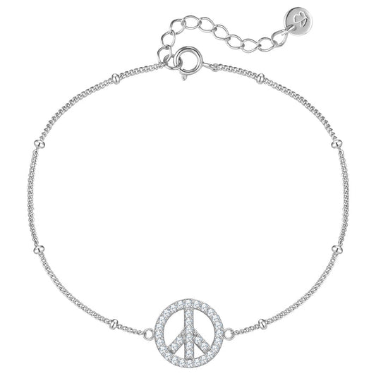 Armband Peace silber mit Zirkonia