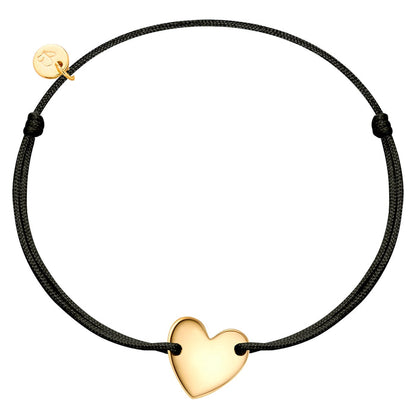 Armband Textil schwarz Herz geschlossen gold