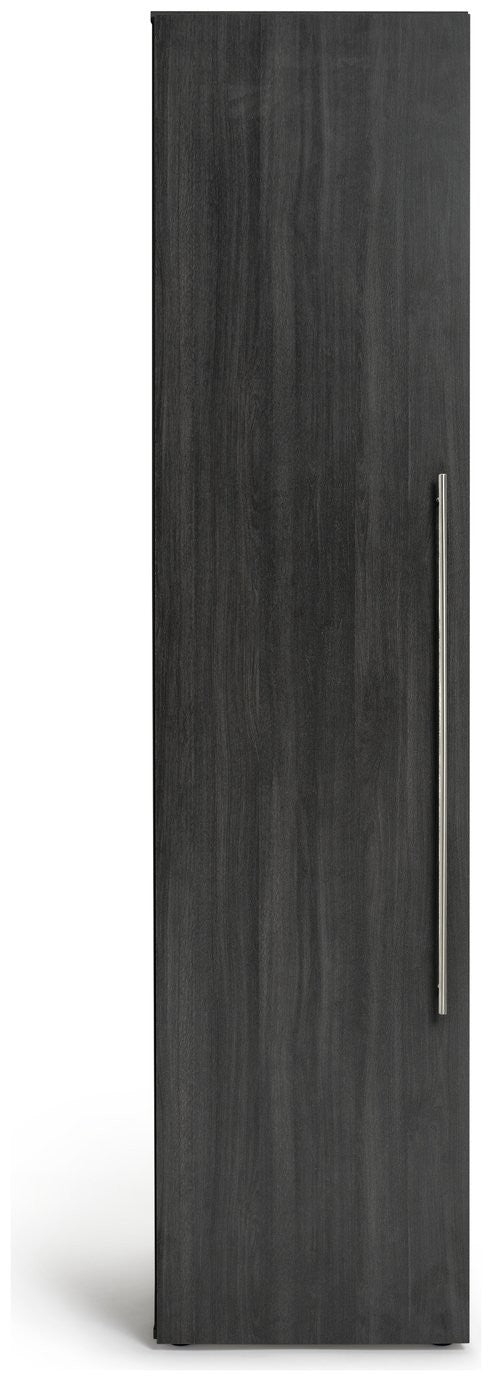 Atlas 1 Door Wardrobe - Black & Brown | Compact Clothing Organization