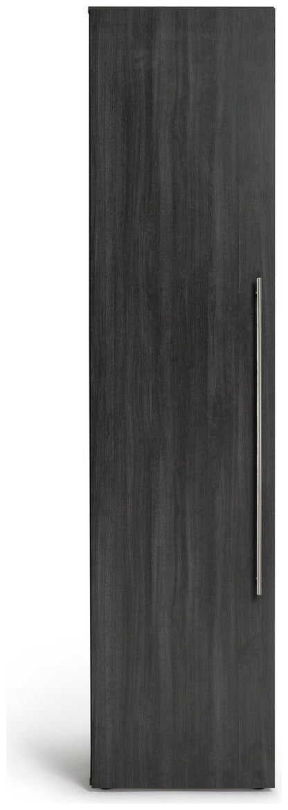 Atlas 1 Door Wardrobe - Black & Brown | Compact Clothing Organization
