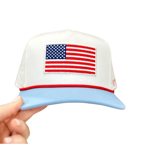 Happy By Rachel, LLC Baby Blue American Flag Cap