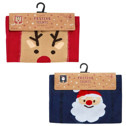 BABY CHRISTMAS PATCH PANEL DESIGN TIGHTS (0-24 MONTHS) (PK12) 45B160