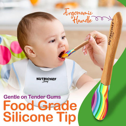 Baby Feeding Set, Non-Slip Design, Bamboo & Silicone, Easy to Clean