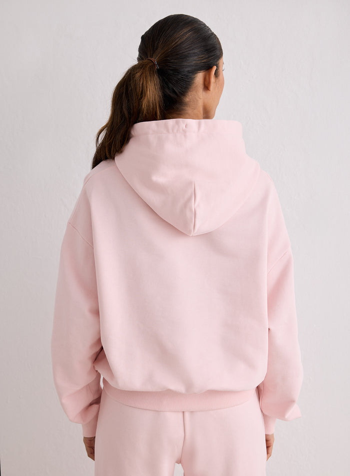Back view of a model wearing the Ballerina Apparel Chunky Terry Hood from aim'n [S-170cm]
