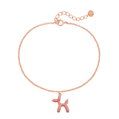 BALLON-HUND Armband roségold Emaille beige