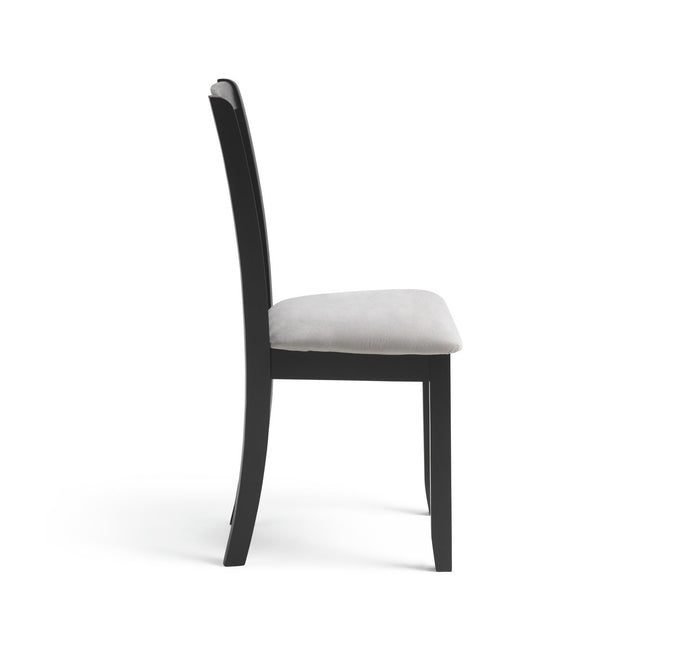 Banbury Pair of Solid Wood Dining Chairs - Black | Modern Mealtime Seating