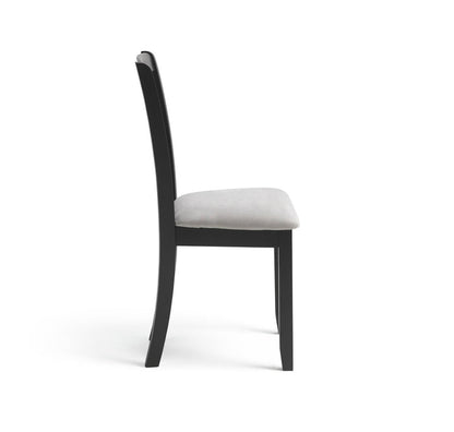 Banbury Pair of Solid Wood Dining Chairs - Black | Modern Mealtime Seating