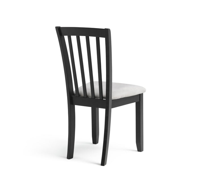 Banbury Pair of Solid Wood Dining Chairs - Black | Modern Mealtime Seating