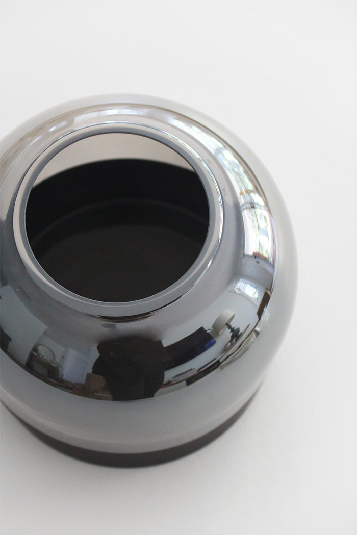 Band Glass Vase - Smoke + Black