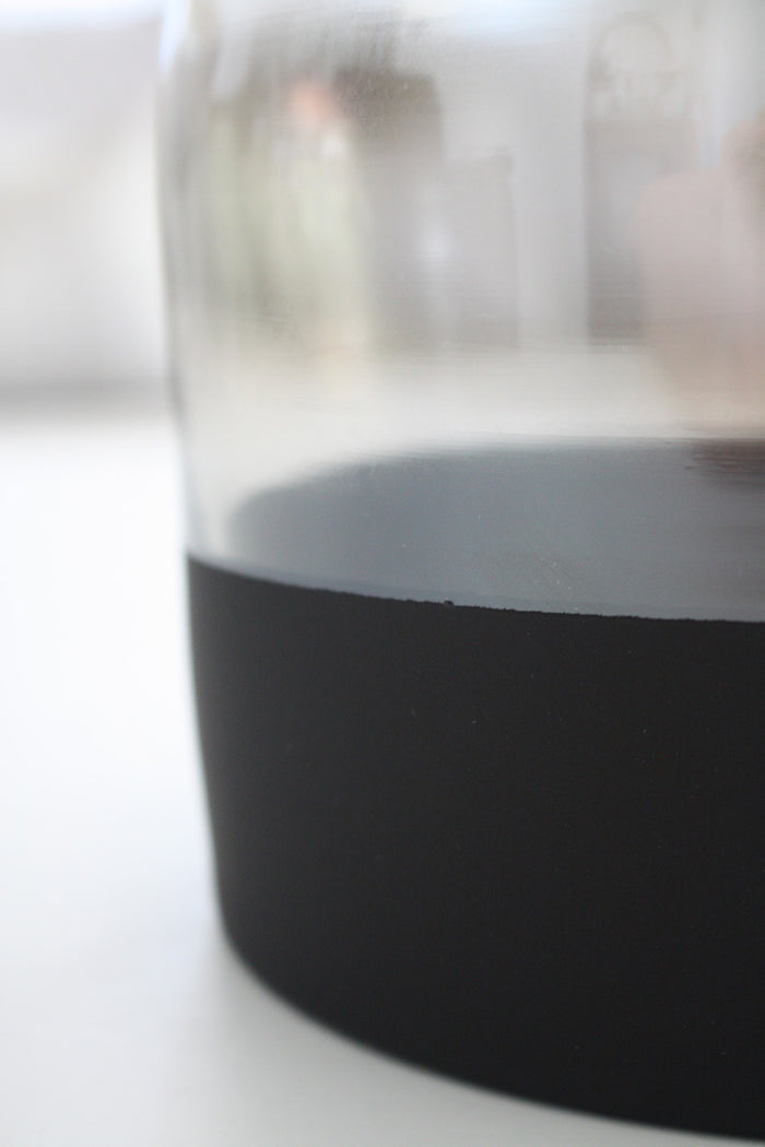 Band Glass Vase - Smoke + Black