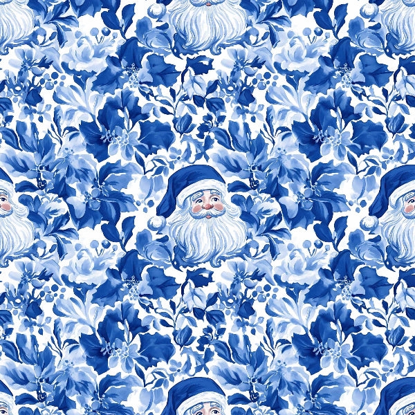 Beau Bottles Beau Bottles Blue and White Santa - Prosecco Collection
