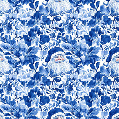 Beau Bottles Beau Bottles Blue and White Santa - Prosecco Collection
