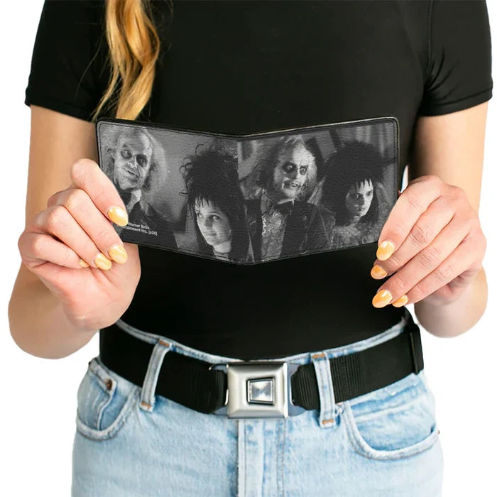 Beetlejuice - Beetlejuice and Lydia Wedding Scene Blocks Black/White Bi-fold Men's Wallet