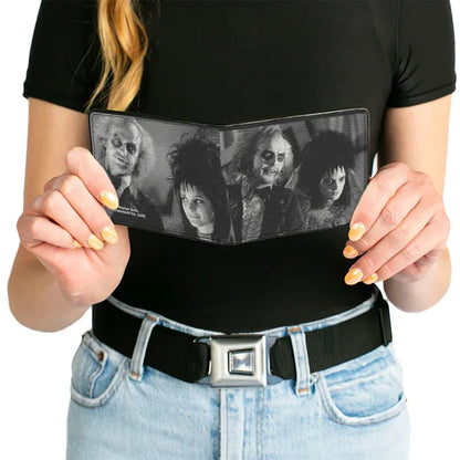 Beetlejuice - Beetlejuice and Lydia Wedding Scene Blocks Black/White Bi-fold Men's Wallet