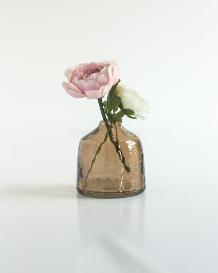 amber glass bud vase