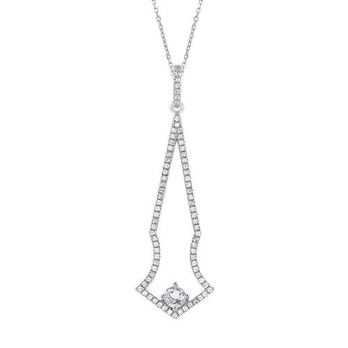 Bellissima Bridal White Topaz and Sterling Silver Necklace