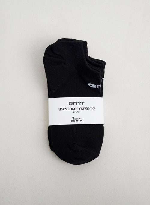 Black Aim'n Logo Low Socks 3-Pack
