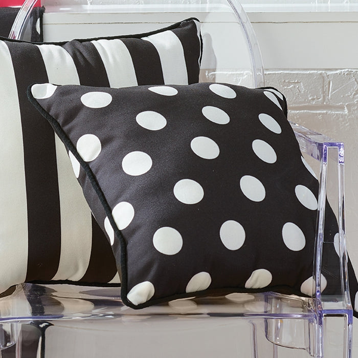 Black and White Polka Dot Pillow