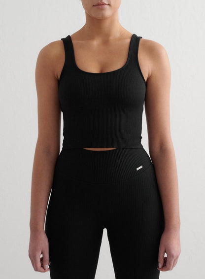 Black Ribbed Seamless Shaping Bralette