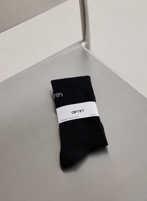 Black Running Socks High