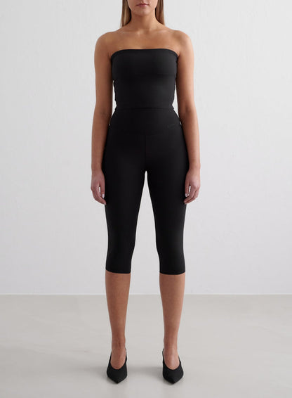 Black Sense Capri Tights & Tube Bralette Set