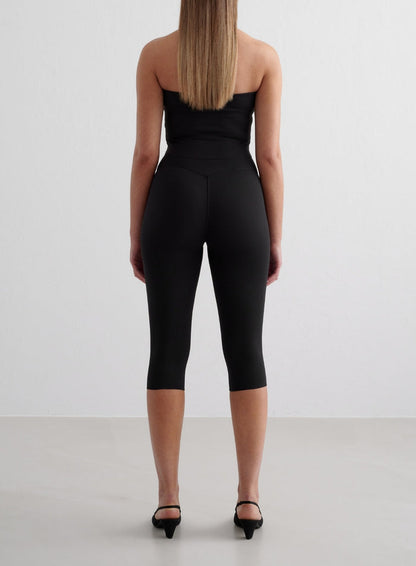 Black Sense Capri Tights & Tube Bralette Set