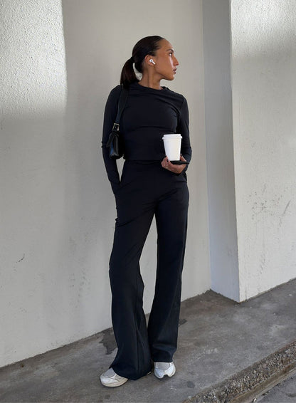 Black Sense Wide Pants
