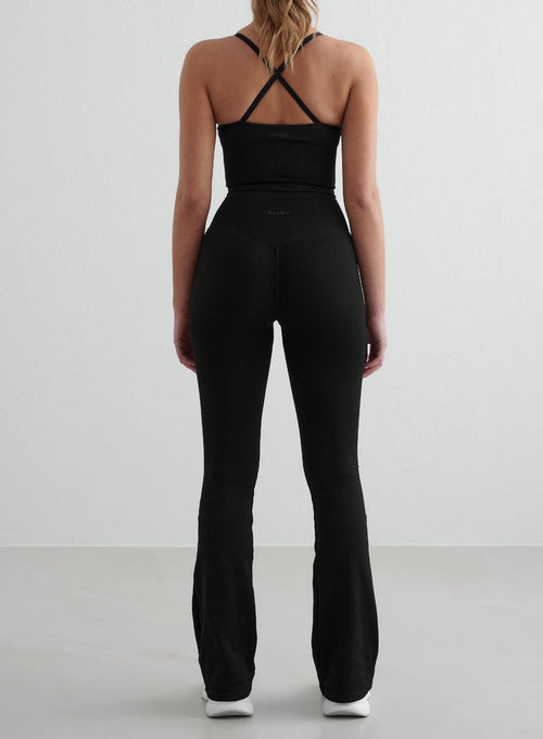 Black Shape Seamless Flare Tights