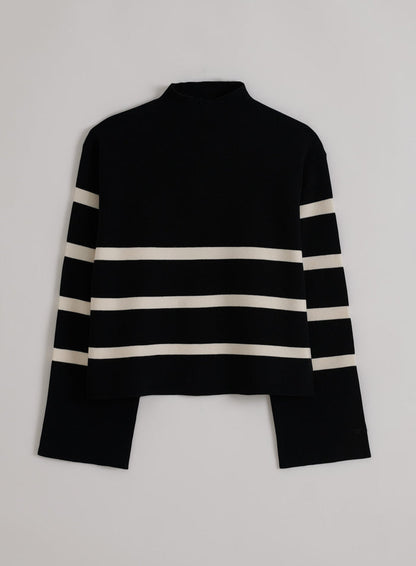 Black Stripe Perfect Knit Long Sleeve