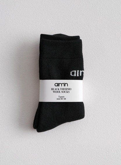 Black Thermo Wool Sock