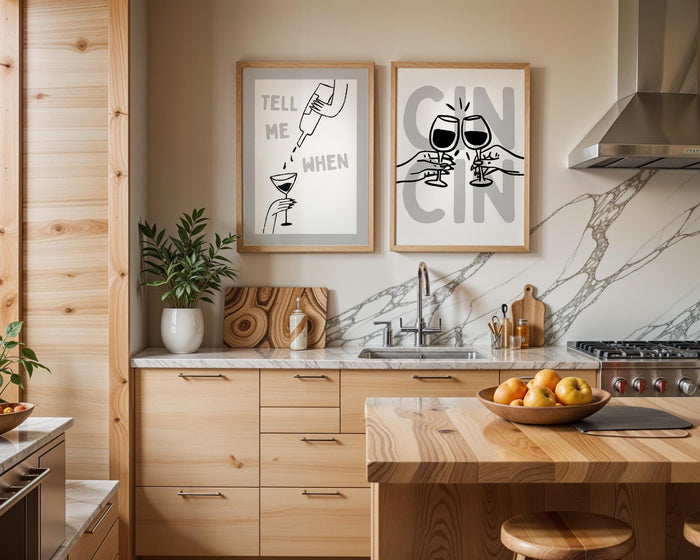 Kitchen Wall Art Set of 12, Black White Kitchen Prints, Italian Food Poster Bundle, Pasta & Wine Gallery Wall, Modern Kitchen Decor Set