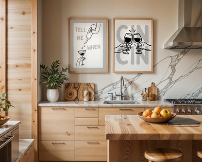 Kitchen Wall Art Set of 12, Black White Kitchen Prints, Italian Food Poster Bundle, Pasta & Wine Gallery Wall, Modern Kitchen Decor Set