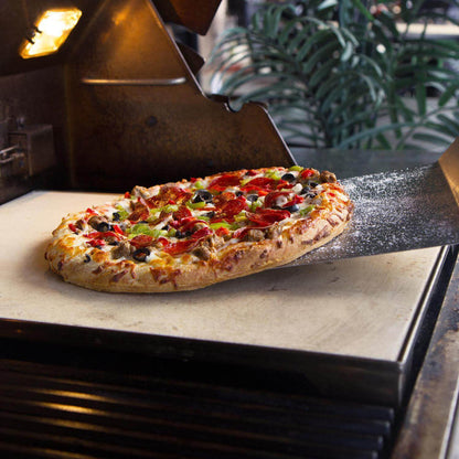 Blaze 14 3/4 Inch Ceramic Pizza Stone With Stainless Steel Tray - BLZ-PZST - Smoker Guru