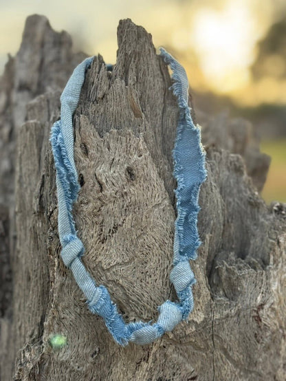 Blue Denim Knot Necklace