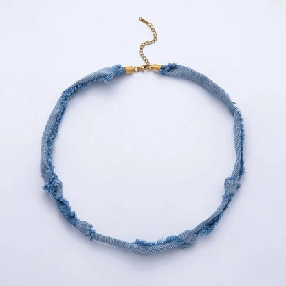 Blue Denim Knot Necklace