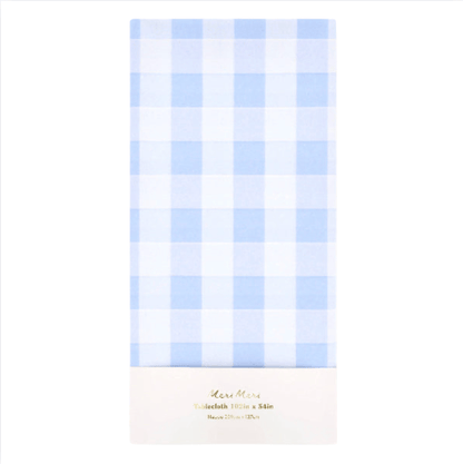 Meri Meri Blue Gingham Paper Tablecloth