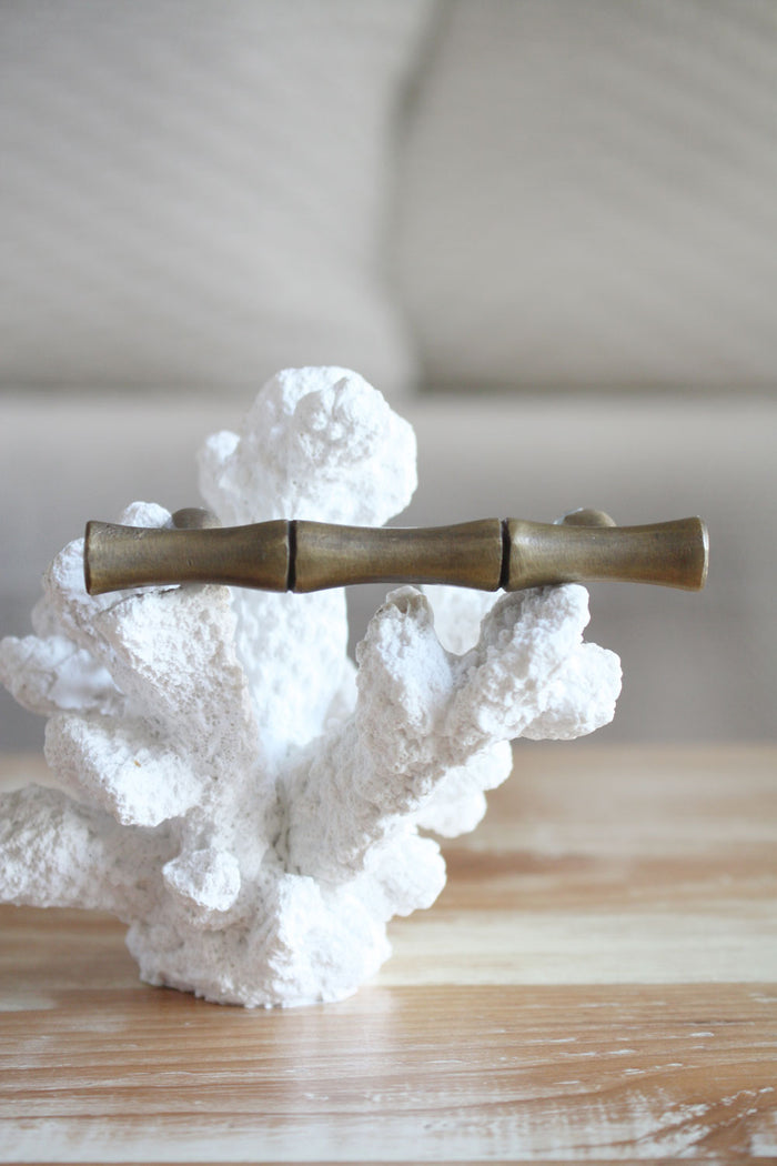 Brass Bamboo Cabinet Pull / Handle - Medium