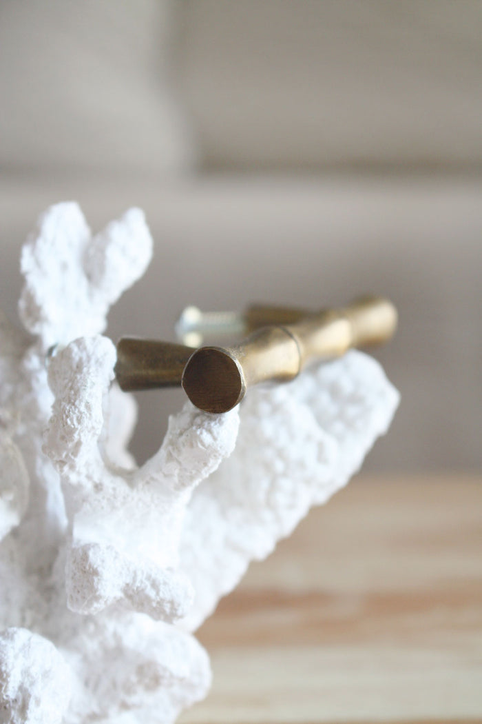 Brass Bamboo Cabinet Pull / Handle - Medium