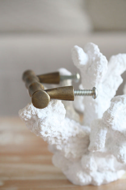 Brass Bamboo Cabinet Pull / Handle - Medium