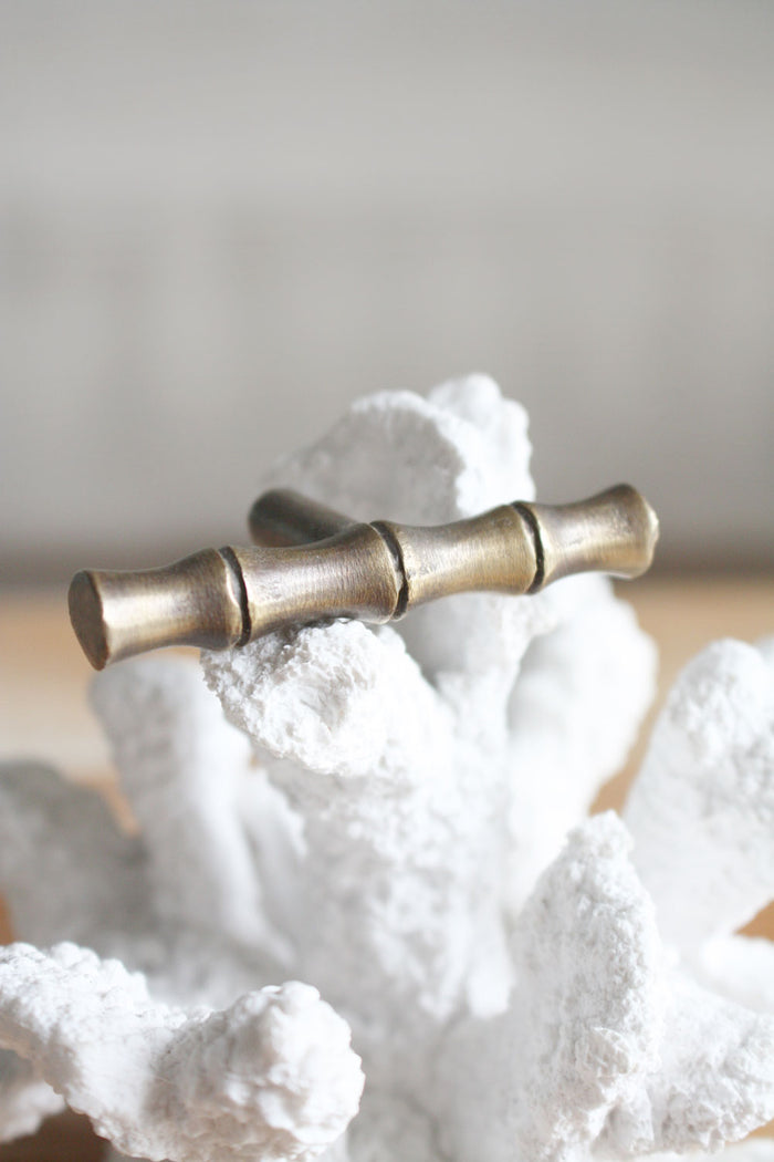 Brass Bamboo Cabinet Pull / Knob - Small