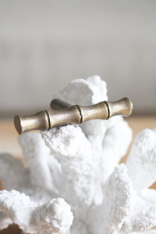 Brass Bamboo Cabinet Pull / Knob - Small